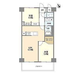 クリエール志木 2LDKの間取図画像