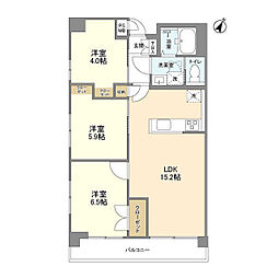 アパートメントけやき通り中葛西 3LDKの間取図画像
