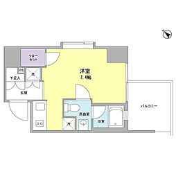 リバーレ月島 ワンルームの間取図画像