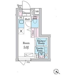 デュオメゾン池袋オヴェスト ワンルームの間取図画像
