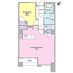 Faro西麻布 ワンルームの間取図画像
