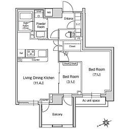 スタイリオ元住吉2 2LDKの間取図画像