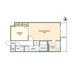 OrchidResidence銀座東 1LDKの間取図画像