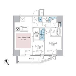 アーバネックス浅草橋Front 3LDKの間取図画像