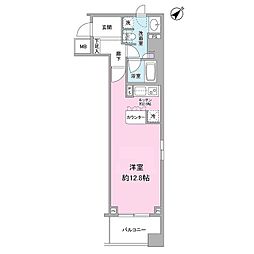 アリーム稲毛海岸 ワンルームの間取図画像
