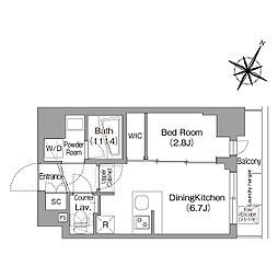 コンフォリア・リヴ新中野SOUTH 1DKの間取図画像