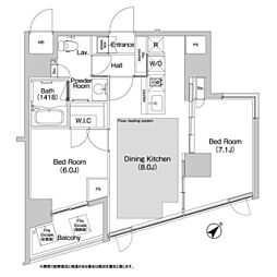 BPRレジデンス渋谷 2DKの間取図画像