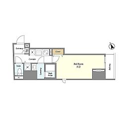 COMFORIA要町 1Kの間取図画像