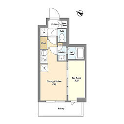 FUSION 池袋 WEST 1DKの間取図画像