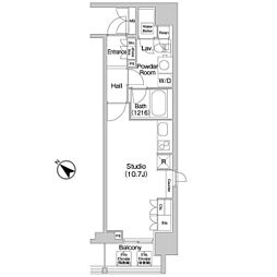 コンフォリア北参道 ワンルームの間取図画像