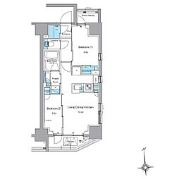 ルフォンプログレ上野稲荷町 2LDKの間取図画像