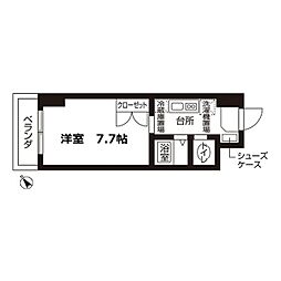 ローズウッド・ハイツ門前仲町 1Kの間取図画像
