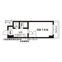 ローズウッド・ハイツ門前仲町 1Kの間取図画像