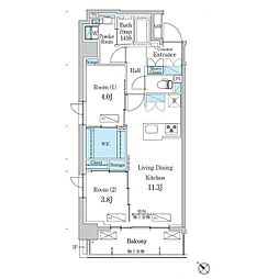 江戸川区西瑞江4丁目マンション 2LDKの間取図画像