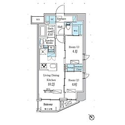 江戸川区西瑞江4丁目マンション 2LDKの間取図画像