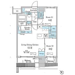 江戸川区西瑞江4丁目マンション 2LDKの間取図画像