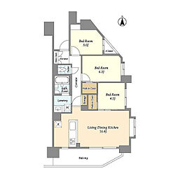 グランカーサ新小岩 3LDKの間取図画像