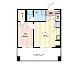 レジデンスシャルマン月島 1LDKの間取図画像