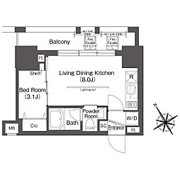BluRock後楽園 1LDKの間取図画像