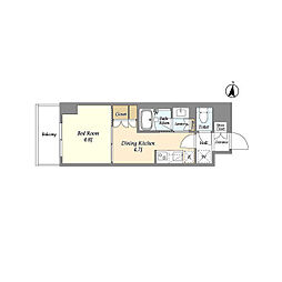 GRANPASEO清澄白河2 1DKの間取図画像