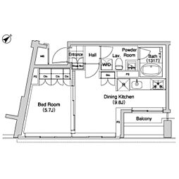 代官山BLESS 1LDKの間取図画像