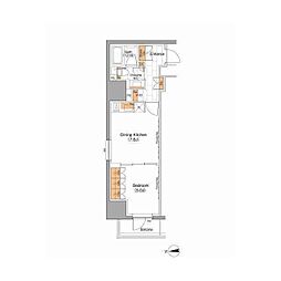 ザ・パークハビオ上野 1DKの間取図画像