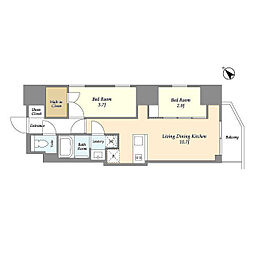 GRAN PASEO蔵前II 2LDKの間取図画像