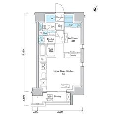 ORSUS板橋本町 1LDKの間取図画像