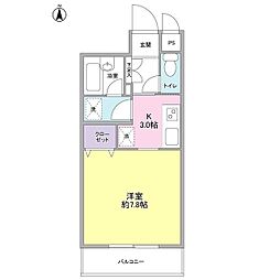 タウンフォルム武蔵小杉一番館 ワンルームの間取図画像