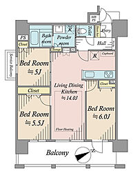 ワコーレ兵庫ステーションブライト 3LDKの間取り