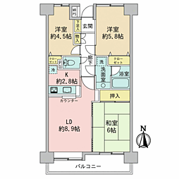 池上パークホームズ 3LDKの間取図画像