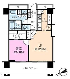 パークタワー品川ベイワード 1LDKの間取り
