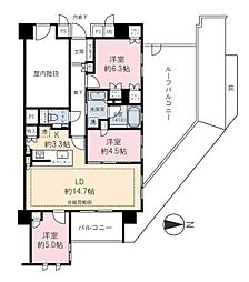 ライオンズ京都御所南室町通 3LDKの間取図画像