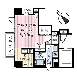 アピス一番町 1Kの間取図画像
