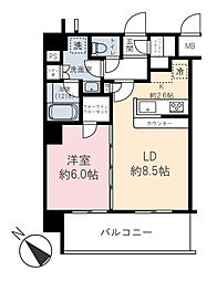 ハーモニーレジデンス文京白山 1LDKの間取図画像