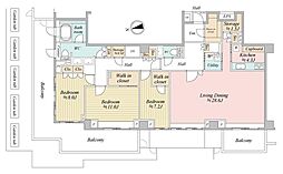 ブランズ六本木飯倉片町 3LDKの間取図画像
