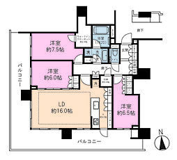 HARUMIFLAGPARKVILLAGET棟 3LDKの間取図画像