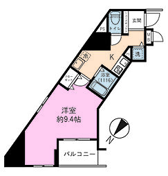 ヴェルステージ国分寺 1Kの間取図画像