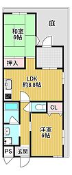 ネオハイム山本 2LDKの間取図画像