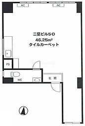 二葉ビル ワンルームの間取図画像
