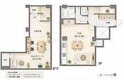 フレッグ西麻布vierge 1LDKの間取図画像