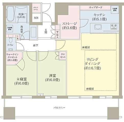 間取り 東京メトロ有楽町線 月島駅 徒歩12分