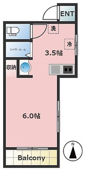 サンクリア 101｜埼玉県所沢市北中3丁目(賃貸アパート1R・1階・20.70㎡)の写真 その2