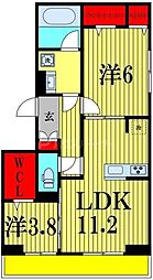 プロスペールＥ　No.1 2階2LDKの間取り