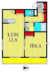 (仮称)エルフォII 1階1LDKの間取り