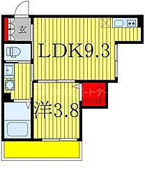 シティハウス豊四季 1階1LDKの間取り