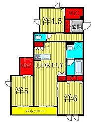 Ｐｌａｙａ　Ｖｉｓｔａ 3階3LDKの間取り