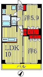 ＨＩＭＭＥＬ　ＢＬＡ 3階2LDKの間取り