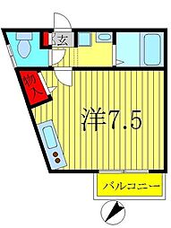 そるふぃーゆ三郷 2階ワンルームの間取り