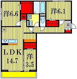 argento 1階3LDKの間取り